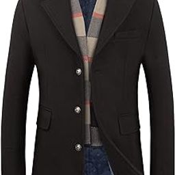 Men Pea Coat Trench Coat-image-79