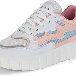 White Mesh Lightweight Girls Women Ladies High Heel Casual Sneakers Chunky Running Sports Shoes for Women (BAB770-AZ)-picture-46