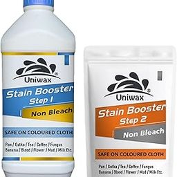 uniwax Stain booster for colored cloth pan, gutka, tea, blood, fungus, milk etc. cloth stain remover 500gm step-1, 500gm step-2-picture-17