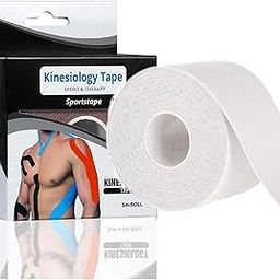 UDKI Kinesiology Tape 5 Metres Breathable Athletic Sports Tape For Injury, Muscle Support, Pain Relief Bandage, Hand Leg Joint Support And Physiotherapy (White, 2.5 cm)-picture-12