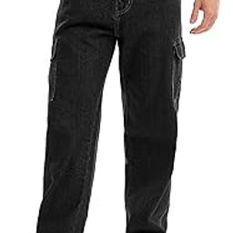 Denim Cotton 7 Pocket Regular Fit Cargo Pants for Men | Cargo Trousers for Men-picture-4