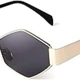 Retro Hexagon Sunglasses For Women & Men | Trending, Stylish & Durable Metal Frame Vintage 90s Sunglasses With UV 400 Protection Lenses-image-69