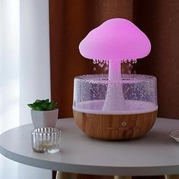 Rain Cloud Humidifier Water Drip - Mushroom Humidifier Waterfall Lamp - Raining Cloud Night Light Diffuser - Rain Drop Humidifier and Essential Oil Diffuser-image-46