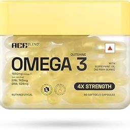 Ace Blend Outshine Omega 3 Fish Oil Capsules (60 Softgels) | 1650 Mg with 743 EPA & 528 DHA | 2 capsules for 4X Strength | No Fishy Burps | Supports Heart, Brain, Joints, Eye Health-17