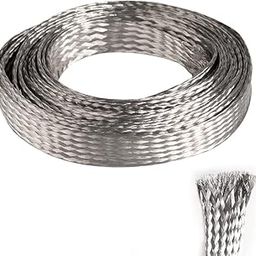 QuQuyi 9.84ft 22mm Braided Ground Strap Tinned Copper Flat Sleeving Expandable Metal Sheath Screening Signal Wire Cable Shielded-picture-25