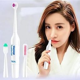 1Pcs Battery Operated Electric Toothbrush with 3 Brush Heads Oral Hygiene Health Products No Rechargeable Tooth Brush-picture-19