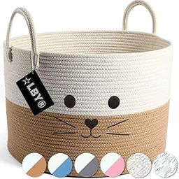 Aliza Woven Cotton Rope Storage Basket, Laundry Basket Organizer for Toys, Blanket, Clothes, Towels, Gifts | Pet Gift Basket for Cat, Dog (10 X 8 INCH)-18