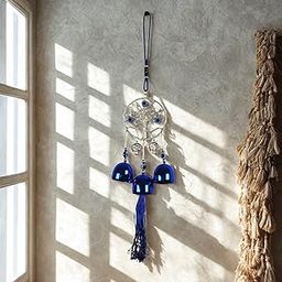 Sheux Wind Chime with Tree & 3 Bells- for Home, Bedroom, Main Door, Balcony, Wall Hanging, Living Room Decor- Home Decoration Chimes with Evil Eye Colour Pattern for Removal of Negative Energy-image-66