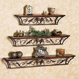 Saeed Enterprises Wall Shelf Set of 3 for Living Room with Stylish Wooden Racks and Wrought Iron Frame Perfect for Home Decor Storage and Display in Bedroom Kitchen Hallway or Office Space-image-13
