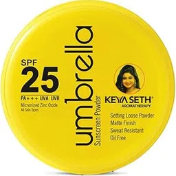 Keya Seth Aromatherapy, Umbrella Sunscreen Powder SPF 25 With UV Protection, Sweat Resistant Formula, Makeup Setting & Finishing Loose Powder, Enriched with Micronized Zinc Oxide For Oily Skin (50gm)-image-72