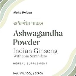 Make Unique Absolutely Pure & Natural Ashwagandha Powder Supplement, Withania Somnifera - Improves Mood, Stamina, Support Immunity, Energy - Vegan, Non-GMO 100g Pack of 1 ASHWA100gA01-image-22