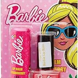 Barbie Lip Balm - Strawberry, Enriched With Jojoba Oil, Almond Oil & Vitamin E, Paraben Free, SPF 15, 4.8gm, Pink-40