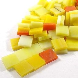 Sai Mosaic Art Stain Glass Mosaic Pcs, Orange Yellow Assortment 10x10mm, 100Gm Pack, 145-150 Pcs-image-23
