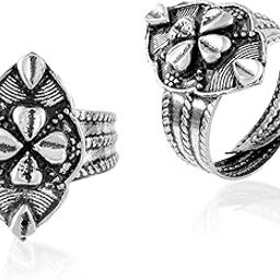 Oxidised Brass Toe Ring, Marquise Shape Heart Design, Adjustable, Traditional Style for Women(ACTR01678)-image-92