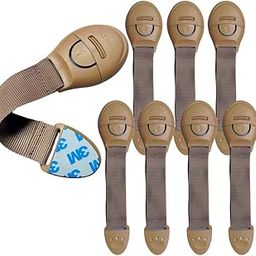 KidDough Furniture Safety Locks for Kids - Pack of 8 Beige, Child Safety Locks for Drawers, Cabinets, Fridge, Cupboard Lock, Baby Proofing Product, Strong and Adhesive Safety Locks-17