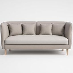 Modern 3-Seater Sofa with Cushions, Light Grey Fabric, Wooden Legs-26