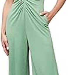 Women's Square Neck Sheer Sleeves Embellished Jumpsuit with Pockets-image-1