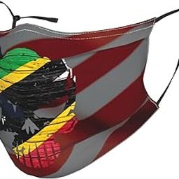 QFZ Saint Kitts And Nevis Flag Skull Saint Kitts And Nevis Reusable Dust Face Mask With 2 Filter-image-25