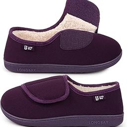 Diabetic Slippers Woman Comfy Cozy Furry Memory Foam House Shoes for Arthritis Edema-image-62