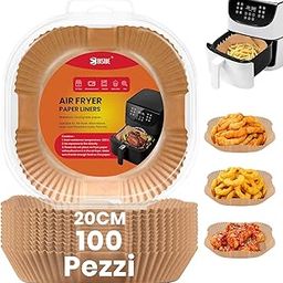 BISNIE Baking Paper for Hot Air Fryer, Pack of 100 Airfryer Baking Paper, Non-Stick, Waterproof, Oil-proof, Disposable Trays, Air Fryer, Parchment Paper Liner for Hot Air Fryer, Frying Pan, Oven,-image-66