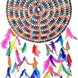 Ryme Beautiful 8 inches Circle Multicolor Dream Catcher Attracts Positive Dreams with Colorful Feather for Home/Office-image-61