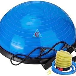 CA Half Balance Ball 58cm Big Size Ball Trainer, Half Yoga Exercise Ball with Resistance Bands and Foot Pump, Balance Trainer for Stability Training, Strength Exercise Fitness, Home Gym Workout Equipment-image-21