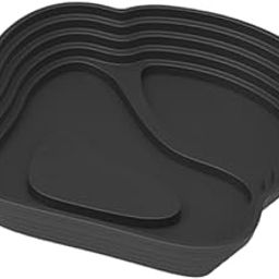 LOOM TREE Reptile Feeding Water Bowl Reptile Bathing Pool for Frogs Gecko Pet Supplies Black Large | Reptile Supplies-picture-14