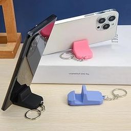 Mobile Phone Stand Keychain | Portable Flip-Flop Keychain & Phone Stand | Mini Silicone Mobile Holder | Cute & Lightweight Keyring for Travel & Everyday Use, Set of 3 in Multicolor-image-96