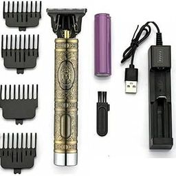 STORIA Buddha Hair Adjustable & Rechargeable T-Blade Men's Grooming Shaving Machine for Self Cutting Haircut, Trimmers Men's Grooming Kit Trimmer for Men - Golden-image-67