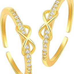 Cubic Zirconia Studded Adjustable Toe Ring Stylish Bichiya Fancy Daily Regular Jewellery for Women-83