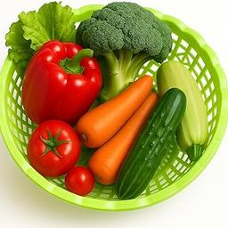 Premium Multipurpose Round Plastic Basket for Kitchen Use – Lightweight Storage Organizer for Fruits, Vegetables & Other Items Pack of 2-image-11
