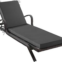 IPYNBAP Lounge Chair Cushion, Waterproof Chaise Lounge Cushion, 80 x 26 x 3 Inch Patio Furniture Cushions with Ties, High-Density Foam Outdoor Chair Cushions for Lawn, Pool and Beach, Dark Grey-image-67