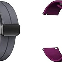 ACM Combo Pack Watch Strap Silicone Belt Magnetic Clasp 20mm compatible with Garmin Vivomove Smartwatch Sports Hook Band-34