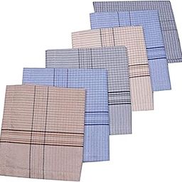 Kuber Industries Premium Safari Handkerchief For Men|Cotton Hanky For Men|Neat Stiched With Printed Checks " 50x50 CM"|Pack of 6 (Multi)-12