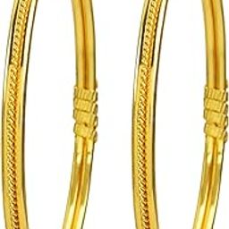 One Gram Micro Gold Plated Traditional Plain Bangle for Women and Girls (4012)-12
