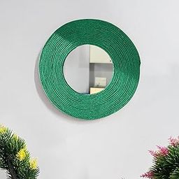 Ritwika's Decorative Wall Hanging Wooden MDF Wall Art with Mirror and Jute | Green Round Wooden MDF Frame | Size 20 x 20 Cm, Set of 1-image-72