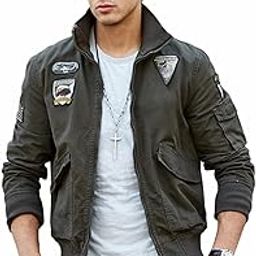 Imported Casual Cotton Military Stand Collar Bomber Jacket for Men-image-29
