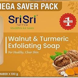 Sri Sri Tattva Walnut & Turmeric Exfoliating Soap | Mega Saver Pack of 4 (100g Each) | Natural Body Scrub for Polishing Skin, Removing Dead Cells & Brightening | For a Radiant Glow & Clear Skin | Grade 1 Soap-20