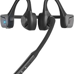 BANIGIPA Bluetooth Headset with Microphone, Open Ear Headphones with Mic, Noise Cancelling Bluetooth Headphones for Phone Computer, Wireless Headset Multipoint Connection & Mute Button for Working-16H-20