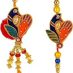 RudraRakhi Set for Brother and Bhabhi - Lumba and Bracelet Combo-image-88