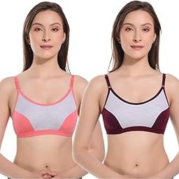 Pack of 2 Non-Padded Women Sports Bra - Multicolor-picture-37