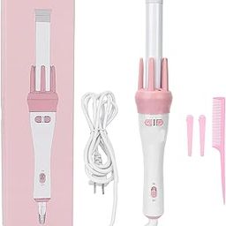 Swabs® Curling Iron Wand, Professional Fast Heating Hair Curler, Ceramic Curling Iron, 360° Automatic Rotating Hair Curler, Electric Hair Curler, Curling Iron, Cool Ripples-25