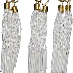 Trendy and Ethnic Acrylic Silver Pearls Tassel Women's Ethnic Work Hanging Silver Latkan for Saree Blouse Dupatta Lehenga Gowns (Set of 3 Pairs)-picture-49