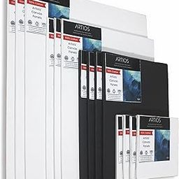 ARTIOS Canvas Boards for Painting - 14pcs 100% Cotton Artist Quality Double Primed Acid-Free Painting Canvas Board, Medium Grain, 4pcs Each (4x4, 6x10) + 3pcs Each (8x10, 10x12)-17