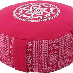 Grip Zafu Meditation Cushion for Your Yoga Practice Filled with Buckwheat Round Cushions-image-81