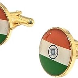 Tri Color India Flag Round Shape cufflinks For Men-image-2