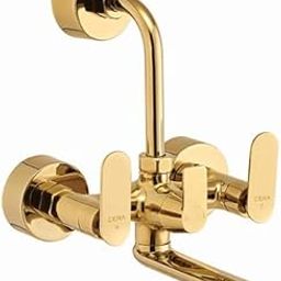 CERA Brooklyn Wm with Bend Pipe for OHS Wash Basin Faucet | Sink Tap | Bathroom Accessories | Wall Mount | PVD Finish | Solid Brass | French Gold | F1018401FG-28