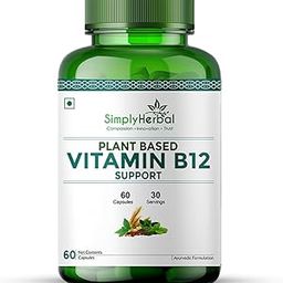 Simply Herbal Plant Based Vitamin B12 Capsules Improves Your Brain Function & Nervous System for Men & Women, (60 Capsules)-26