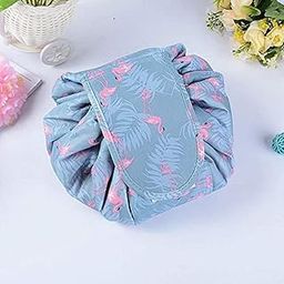 Crownish Women's Convenient and Waterproof Multifunction Portable Lazy Travel Cosmetic Storage Makeup Organizer Toiletry Bag with Drawstrings (Grey Duck) 25.5 x 18 x 10.5 cm-image-118