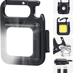 ShopVerse Multifunction Keychain Led Light with Bottle Opener, Magnetic Base and Folding Bracket Mini Cob 500 lumens Rechargeable Multifunctional Emergency Keychain, Metal-29